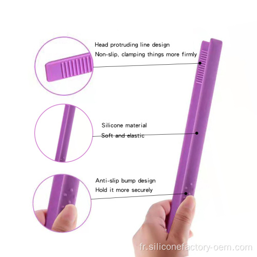 Outils de cuisine en silicone de qualité alimentaire pinces de cuisine antiadhésives